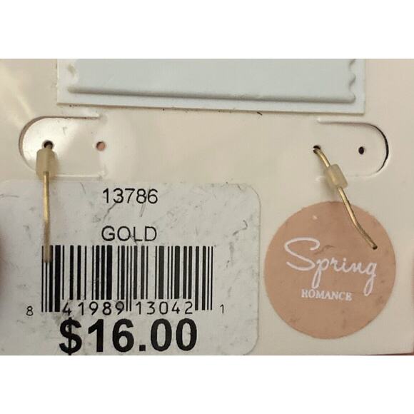 Vintage Black Canvas Longer Dangle Several Intertwined Circles Pierced Earrings - Picture 3 of 3